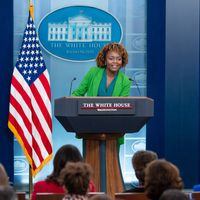 At the White House lectern