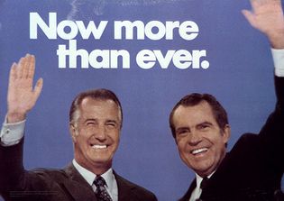 Spiro Agnew and Richard Nixon
